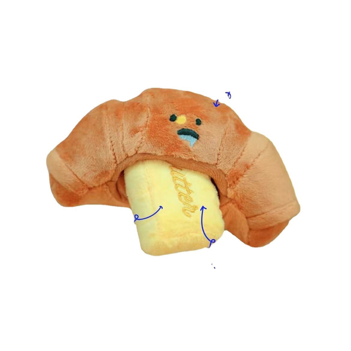 Cute Croissant With Butter Dog toys