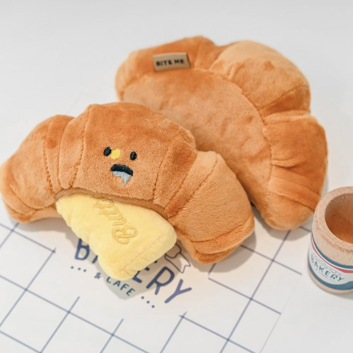 Cute Croissant With Butter Dog toys