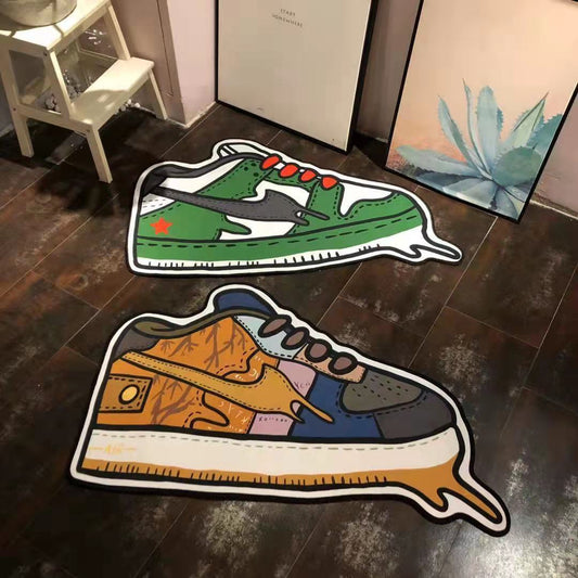Anti-slip Sneaker Shaped Doormat Printed Carpet